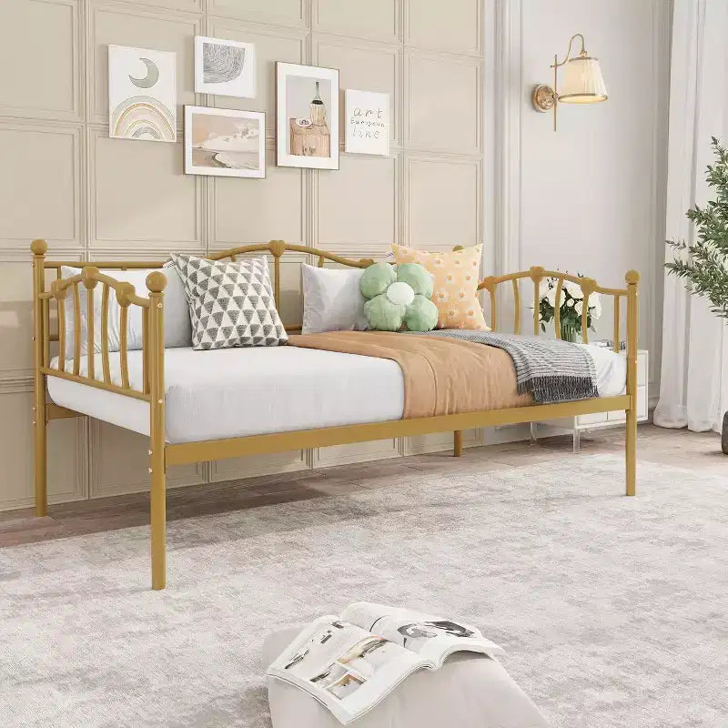 Cadre de lit de repos double peu encombrant avec lit gigogne pour salon et chambre à coucher