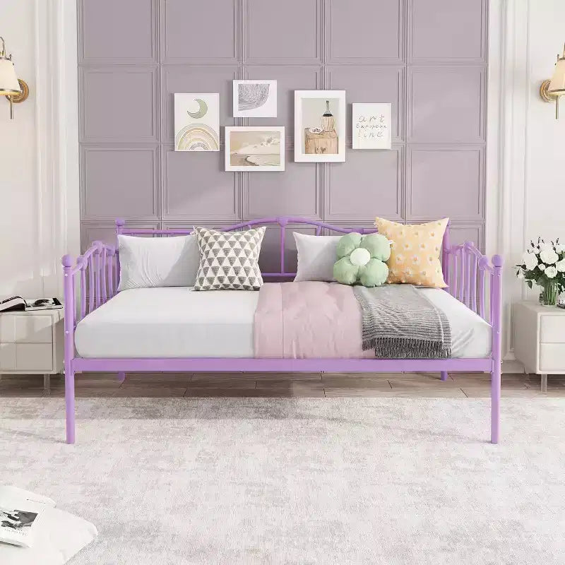 Cadre de lit de repos double peu encombrant avec lit gigogne pour salon et chambre à coucher