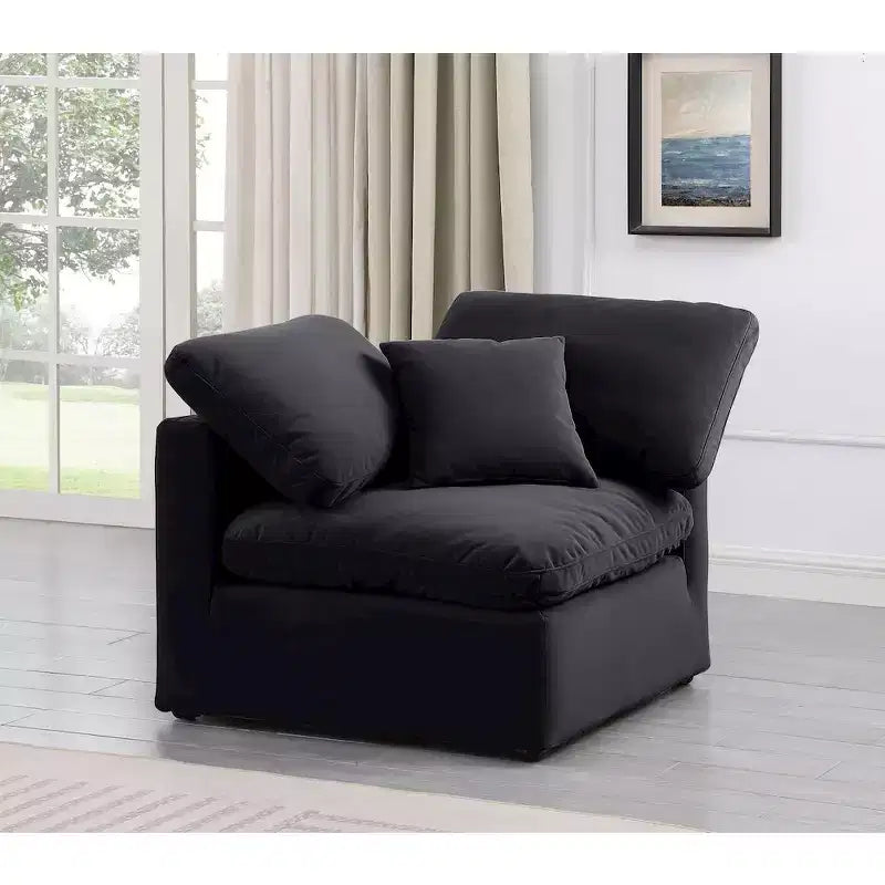 Fauteuil d'angle en velours Indulge, fauteuil d'appoint moderne rembourré