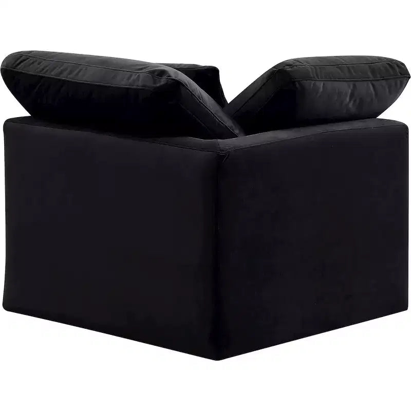 Fauteuil d'angle en velours Indulge, fauteuil d'appoint moderne rembourré