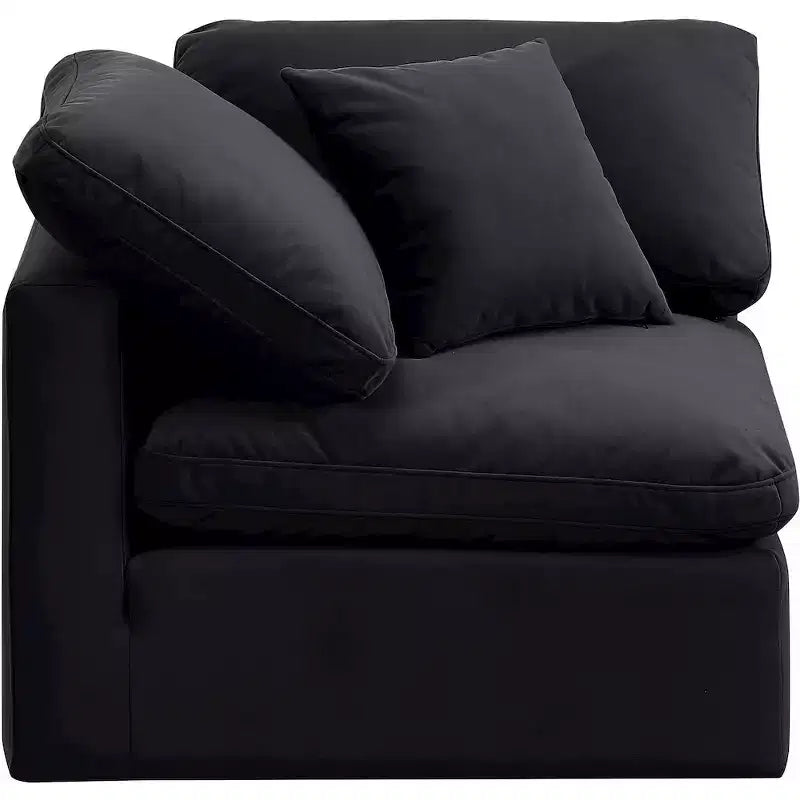 Fauteuil d'angle en velours Indulge, fauteuil d'appoint moderne rembourré