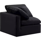 Fauteuil d'angle en velours Indulge, fauteuil d'appoint moderne rembourré