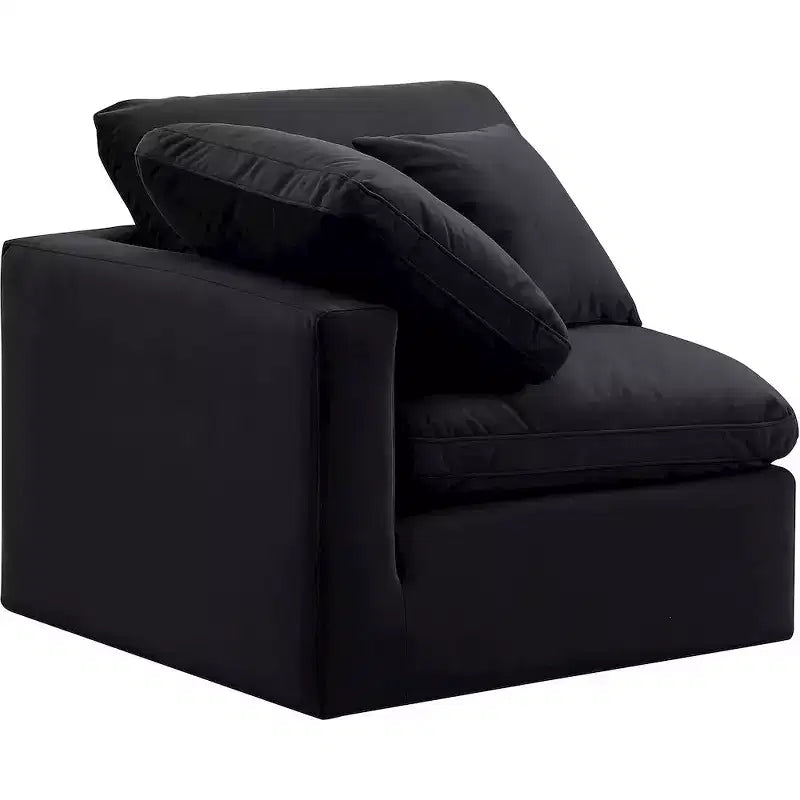 Fauteuil d'angle en velours Indulge, fauteuil d'appoint moderne rembourré