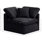 Fauteuil d'angle en velours Indulge, fauteuil d'appoint moderne rembourré