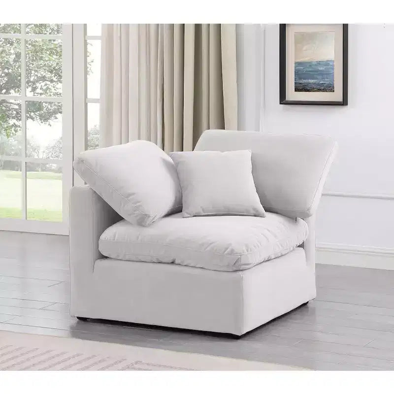 Fauteuil d'angle en velours Indulge, fauteuil d'appoint moderne rembourré