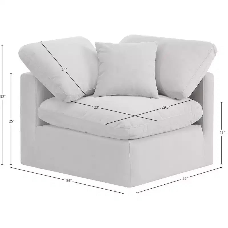 Fauteuil d'angle en velours Indulge, fauteuil d'appoint moderne rembourré