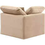 Fauteuil d'angle en velours Indulge, fauteuil d'appoint moderne rembourré