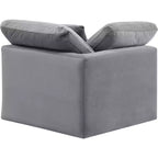 Fauteuil d'angle en velours Indulge, fauteuil d'appoint moderne rembourré