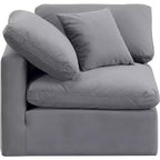 Fauteuil d'angle en velours Indulge, fauteuil d'appoint moderne rembourré