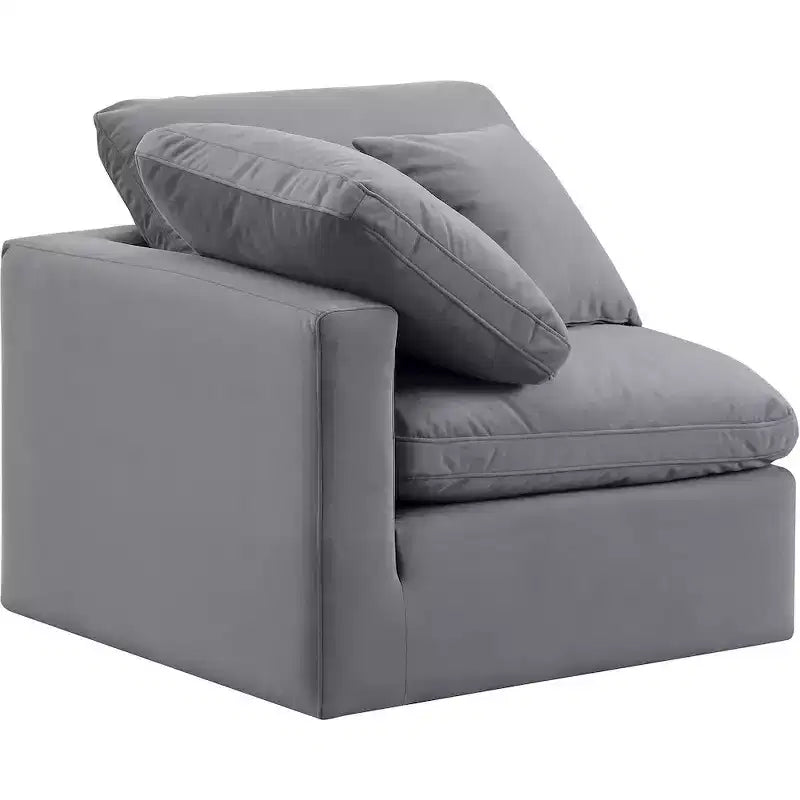 Fauteuil d'angle en velours Indulge, fauteuil d'appoint moderne rembourré