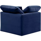 Fauteuil d'angle en velours Indulge, fauteuil d'appoint moderne rembourré