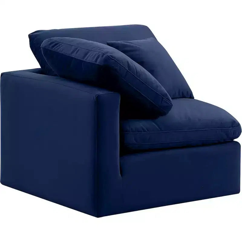Fauteuil d'angle en velours Indulge, fauteuil d'appoint moderne rembourré