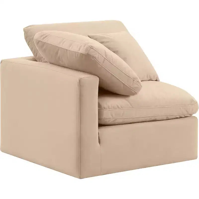 Fauteuil d'angle en velours Indulge, fauteuil d'appoint moderne rembourré