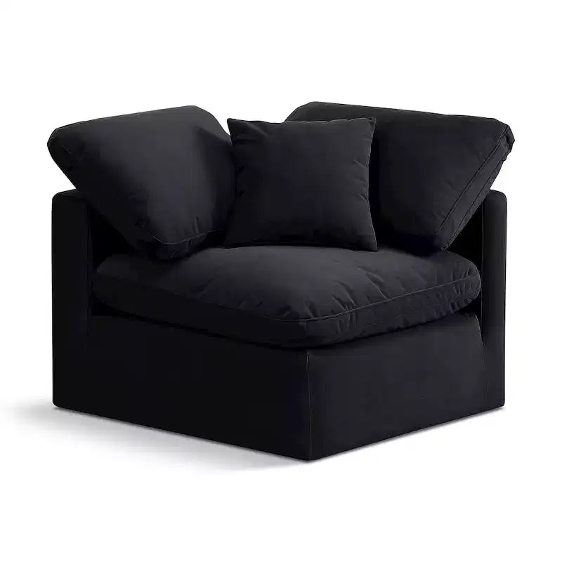 Fauteuil d'angle en velours Indulge, fauteuil d'appoint moderne rembourré