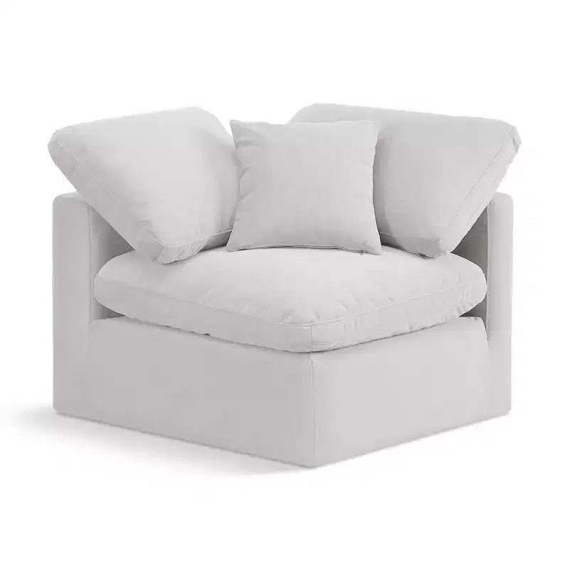 Fauteuil d'angle en velours Indulge, fauteuil d'appoint moderne rembourré