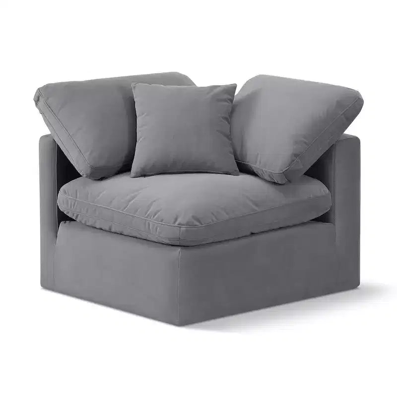 Fauteuil d'angle en velours Indulge, fauteuil d'appoint moderne rembourré
