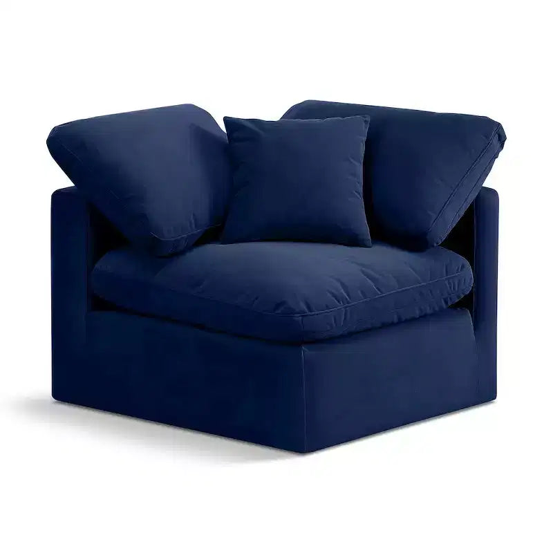 Fauteuil d'angle en velours Indulge, fauteuil d'appoint moderne rembourré