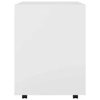 Meuble de rangement blanc en bois composite, taille moyenne, design épuré