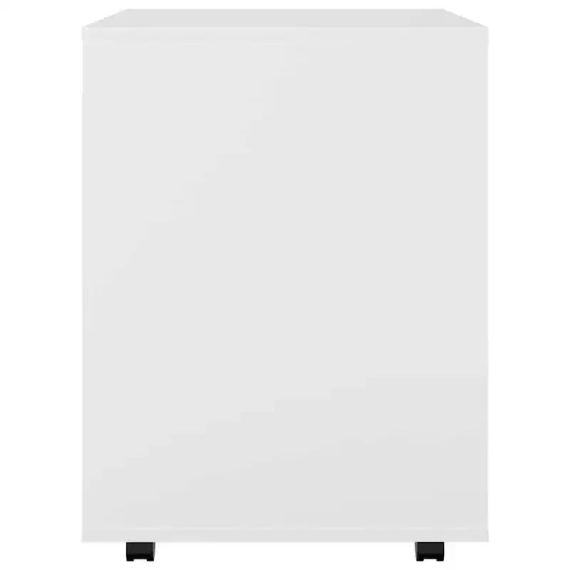 Meuble de rangement blanc en bois composite, taille moyenne, design épuré