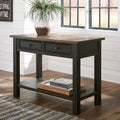 Table console de canapé de style moderne du milieu du siècle Tyler Creek, marron grisâtre/noir, étagère ouverte et tiroir de rangement