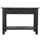 Table console de canapé de style moderne du milieu du siècle Tyler Creek, marron grisâtre/noir, étagère ouverte et tiroir de rangement