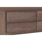 Lit de rangement double en bois à 4 tiroirs au fini chêne antique