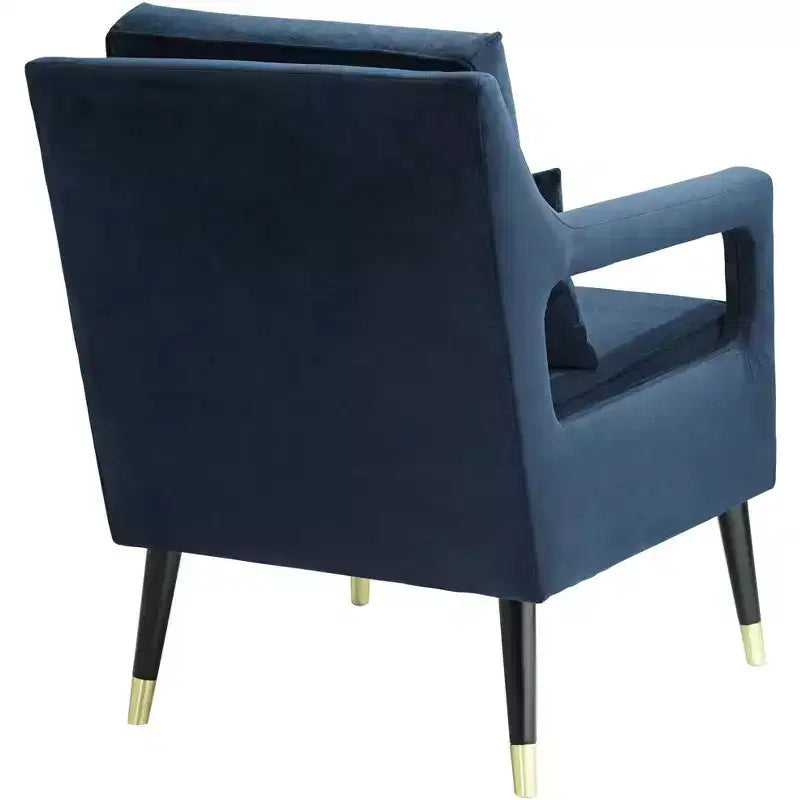 Fauteuil d'appoint capitonné en tissu bleu Tilman, fauteuil de salon moderne