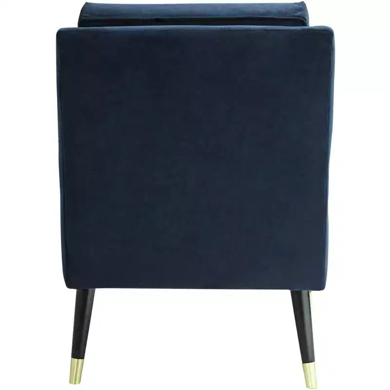 Fauteuil d'appoint capitonné en tissu bleu Tilman, fauteuil de salon moderne