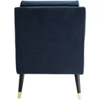 Fauteuil d'appoint capitonné en tissu bleu Tilman, fauteuil de salon moderne