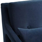 Fauteuil d'appoint capitonné en tissu bleu Tilman, fauteuil de salon moderne