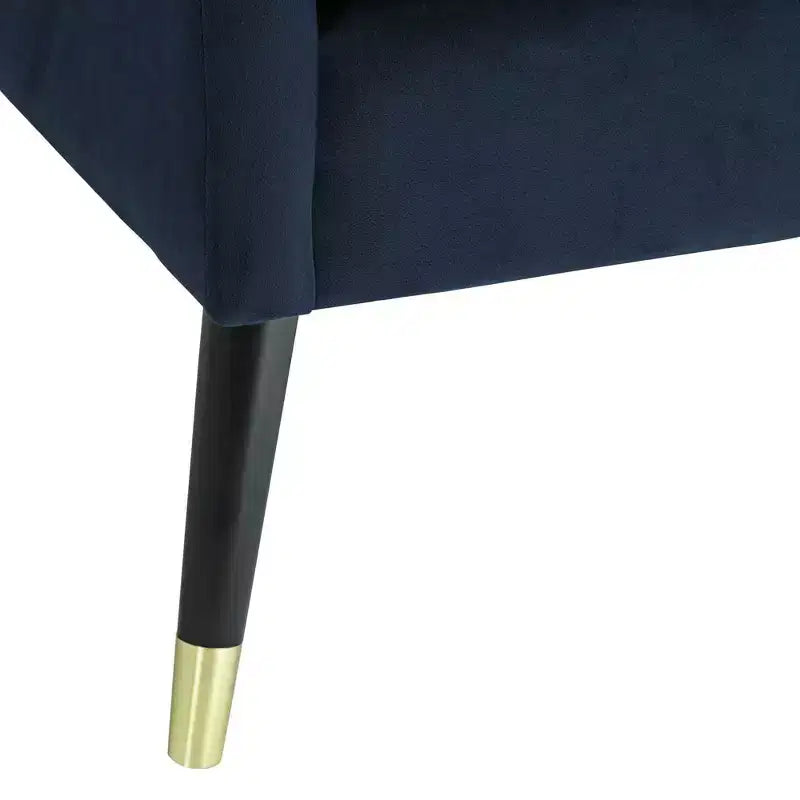 Fauteuil d'appoint capitonné en tissu bleu Tilman, fauteuil de salon moderne