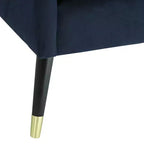 Fauteuil d'appoint capitonné en tissu bleu Tilman, fauteuil de salon moderne