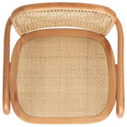Chaise de salle à manger en canne, assise tissée naturelle avec cadre en bois massif – DCH9503