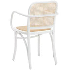 Chaise de salle à manger en canne, assise tissée naturelle avec cadre en bois massif – DCH9503