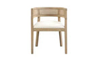 Ensemble de salle à manger Avery 7 pièces en cannage, hévéa et tissu d'ameublement