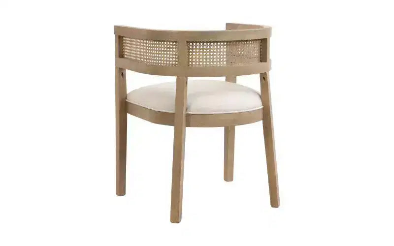 Ensemble de salle à manger Avery 7 pièces en cannage, hévéa et tissu d'ameublement